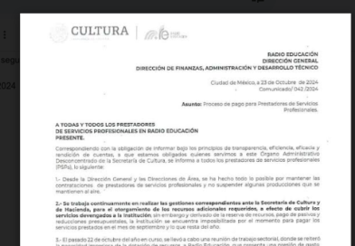 Radio Educación suspende pagos por todo lo que resta de este año