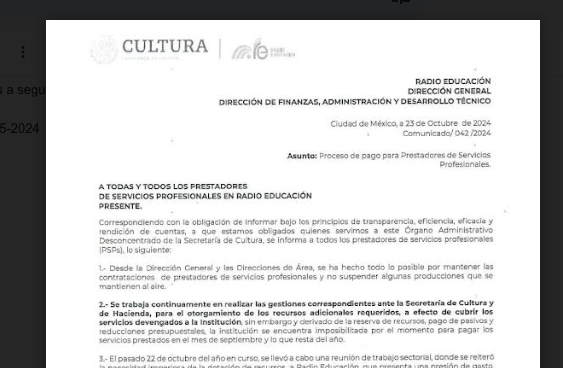 Radio Educación suspende pagos por todo lo que resta de este año